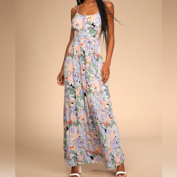 Ivory Multi Floral Print Sleeveless Maxi Dress - Picture 1 of 3